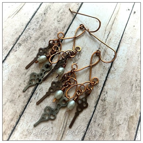 Time Keeper's Steampunk Earrings in Antique Bronze and Copper, Steampunk Earrings