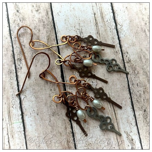 Time Keeper's Steampunk Earrings in Antique Bronze and Copper, Steampunk Earrings