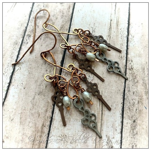 Time Keeper's Steampunk Earrings in Antique Bronze and Copper, Steampunk Earrings