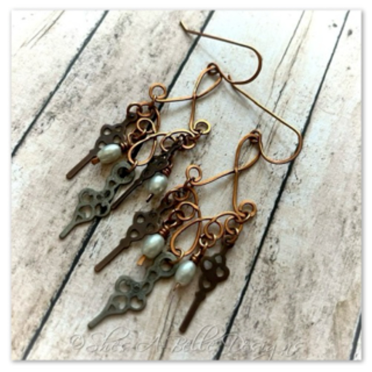 Time Keeper's Steampunk Earrings in Antique Silver and Copper, Steampunk Earrings