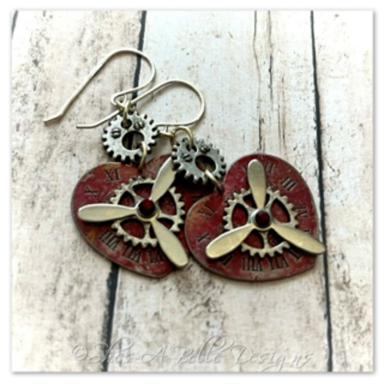 Time Keeper's Steampunk Earrings in Colorized Antique Silver, Steampunk Style