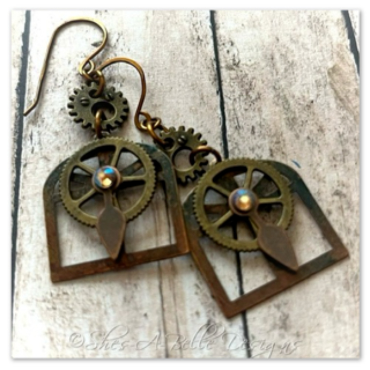 Architect's Steampunk Earrings in Mixed Metals, Steampunk Earrings